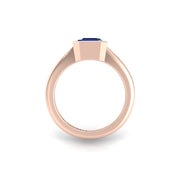 Celestial Solitaire Ring - Blue Sapphire Emerald