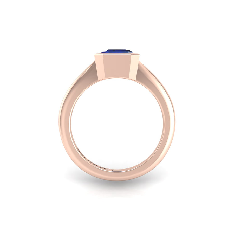 Celestial Solitaire Ring - Blue Sapphire Emerald