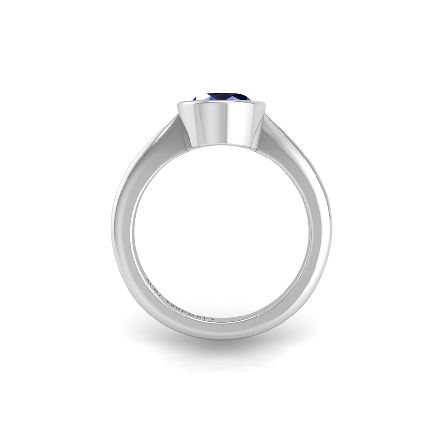 Celestial Solitaire Ring - Blue Sapphire Oval