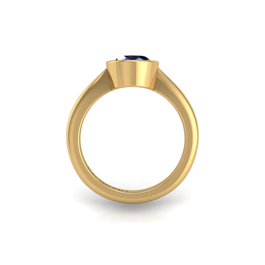 Celestial Solitaire Ring - Blue Sapphire Oval