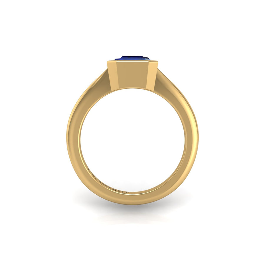 Celestial Solitaire Ring - Blue Sapphire Emerald