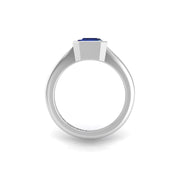 Celestial Solitaire Ring - Blue Sapphire Emerald