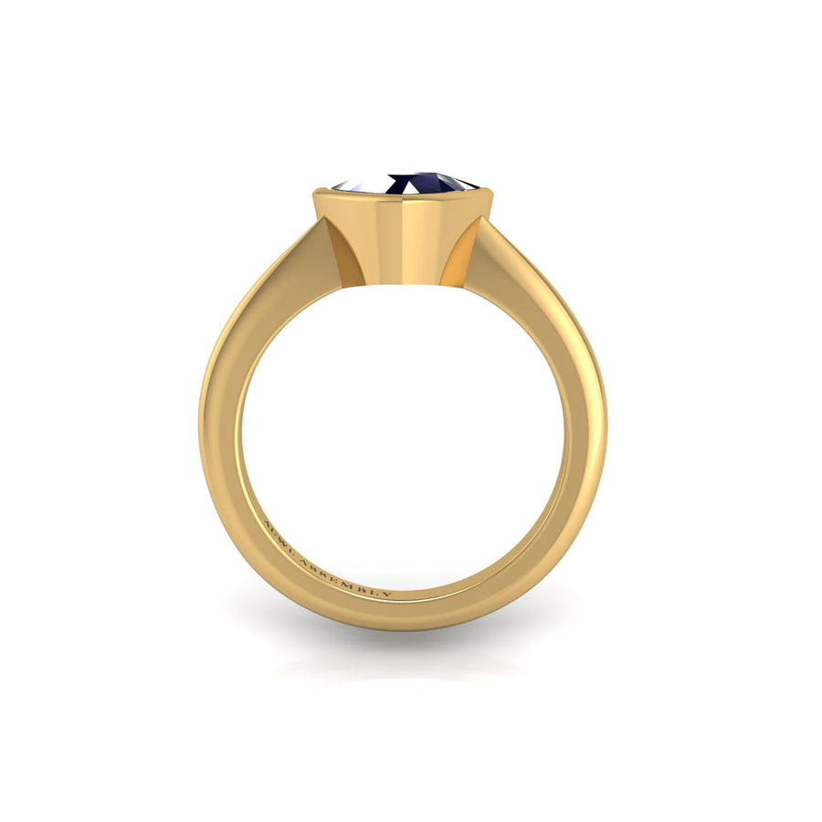 Celestial Solitaire Ring - Blue Sapphire Trillion
