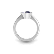 Celestial Solitaire Ring - Blue Sapphire Trillion