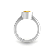 Celestial Solitaire Ring - Yellow Sapphire Cushion