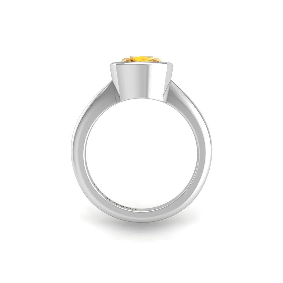 Celestial Solitaire Ring - Yellow Sapphire Cushion