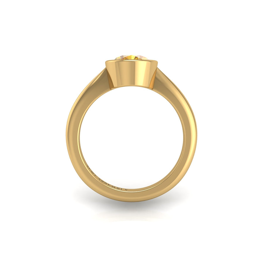Celestial Solitaire Ring - Yellow Sapphire Oval
