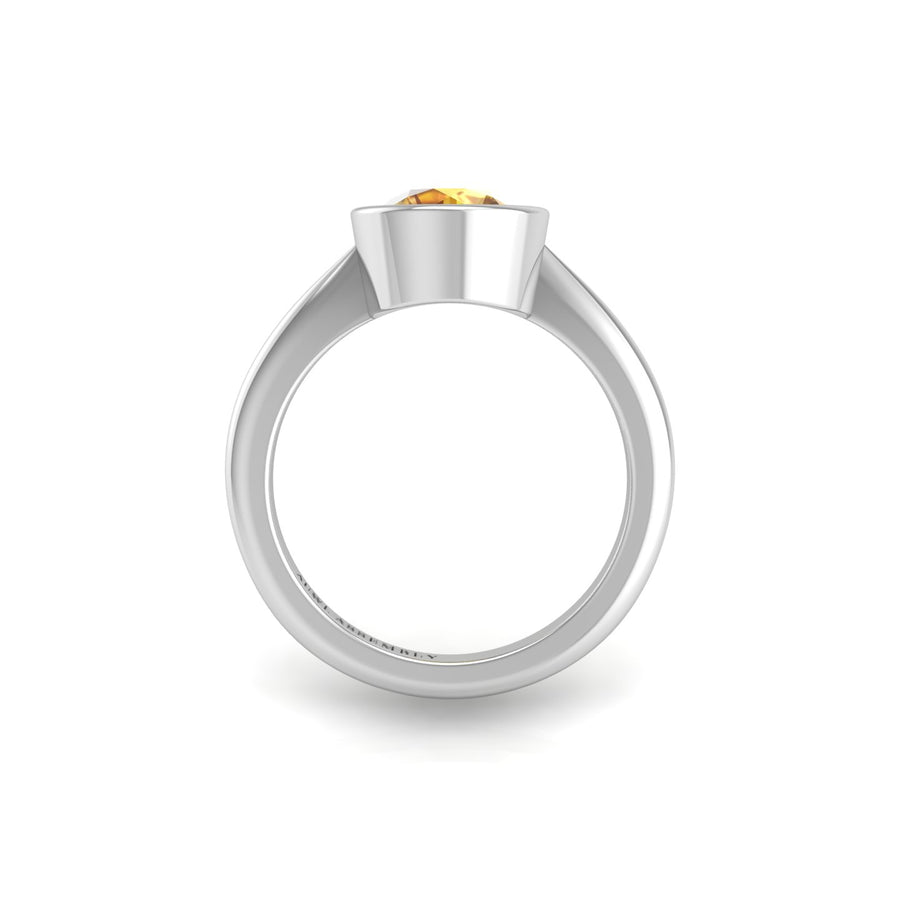 Celestial Solitaire Ring - Yellow Sapphire Round