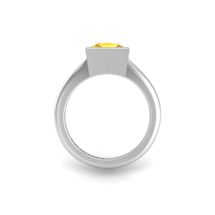 Celestial Solitaire Ring - Yellow Sapphire Princess
