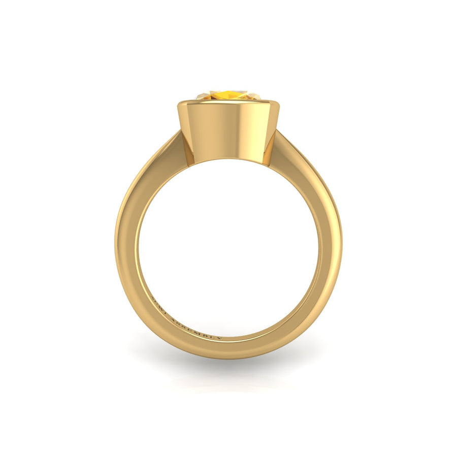 Celestial Solitaire Ring - Yellow Sapphire Cushion