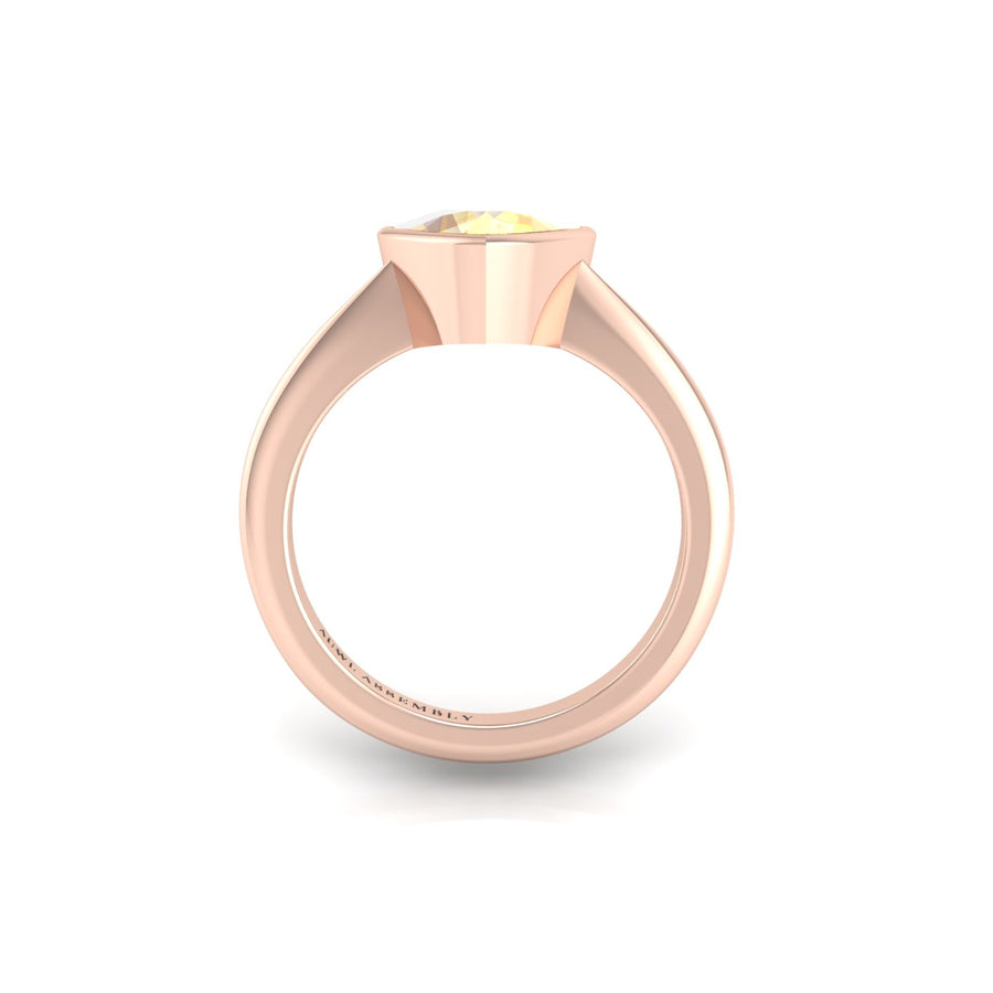 Celestial Solitaire Ring - Yellow Sapphire Trillion