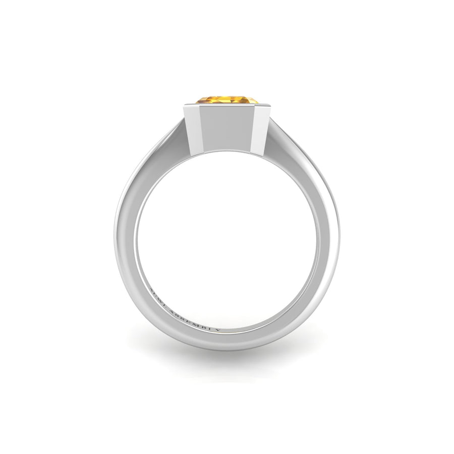 Celestial Solitaire Ring - Yellow Sapphire Emerald
