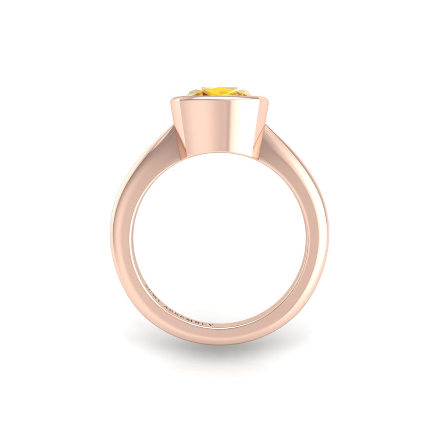 Celestial Solitaire Ring - Yellow Sapphire Cushion