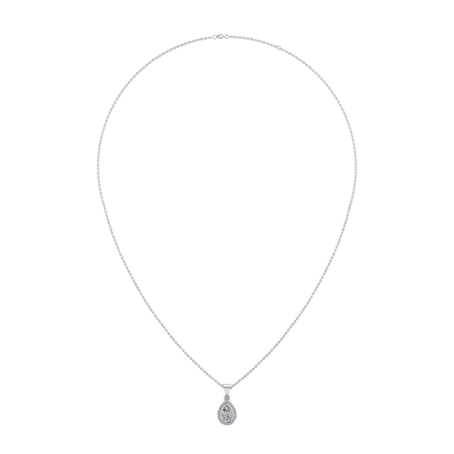 Divine Halo Pendant - Diamond Pear