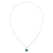 Divine Halo Pendant - Emerald Round