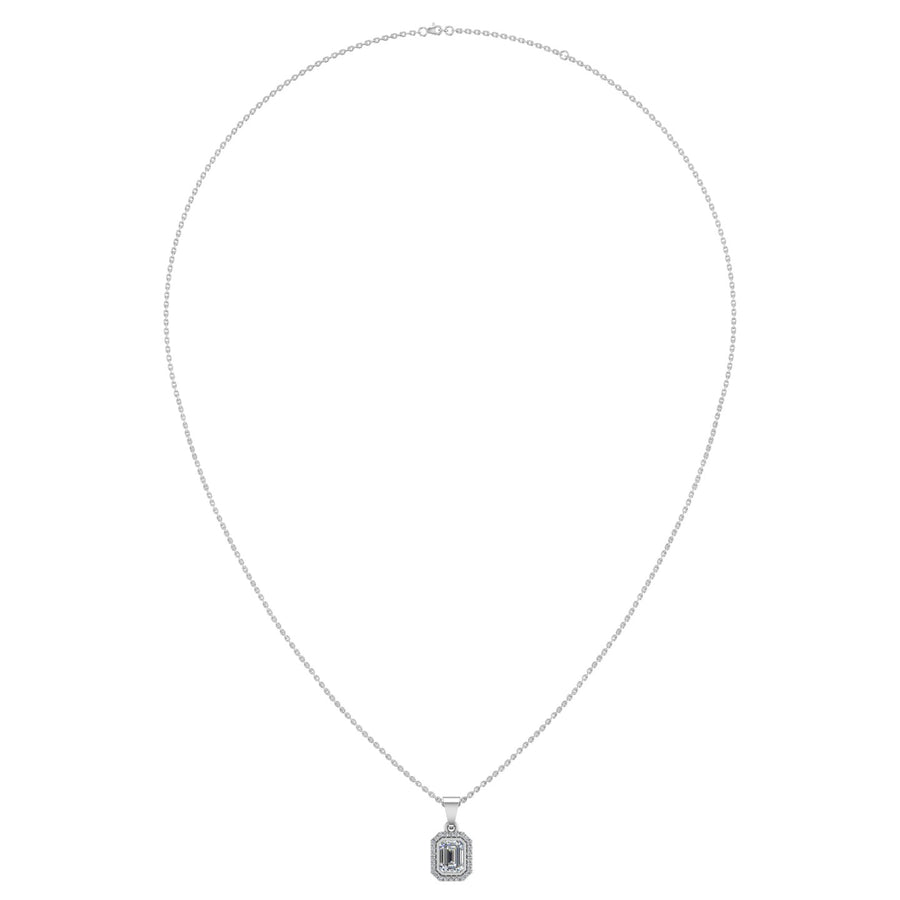 Divine Halo Pendant - Diamond Emerald