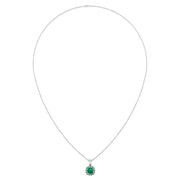 Divine Halo Pendant - Emerald Cushion