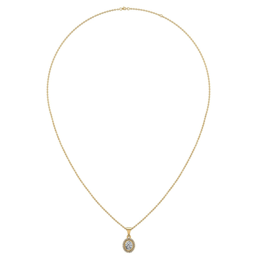 Divine Halo Pendant - Diamond Oval