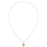 Divine Halo Pendant - Yellow Sapphire Oval