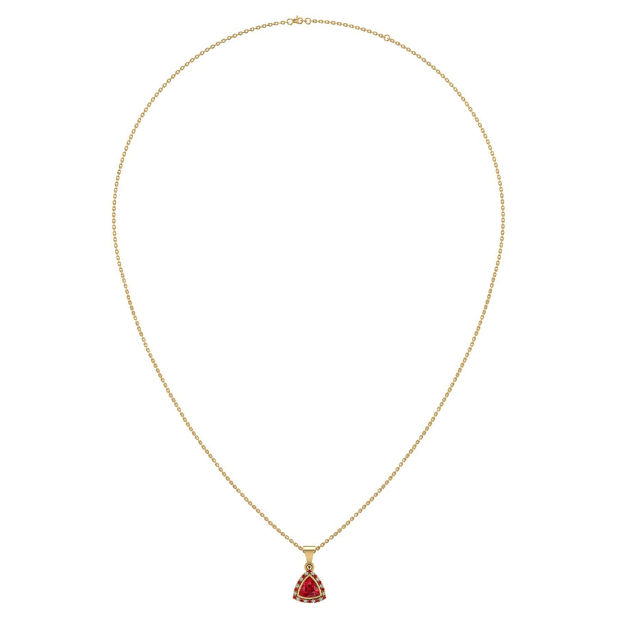 Divine Halo Pendant - Ruby Trillion