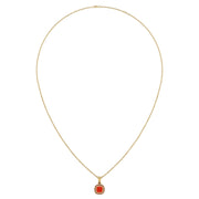 Divine Halo Pendant - Red Coral Cushion