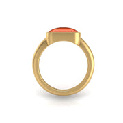 Celestial Solitaire Ring - Red Coral Trillion