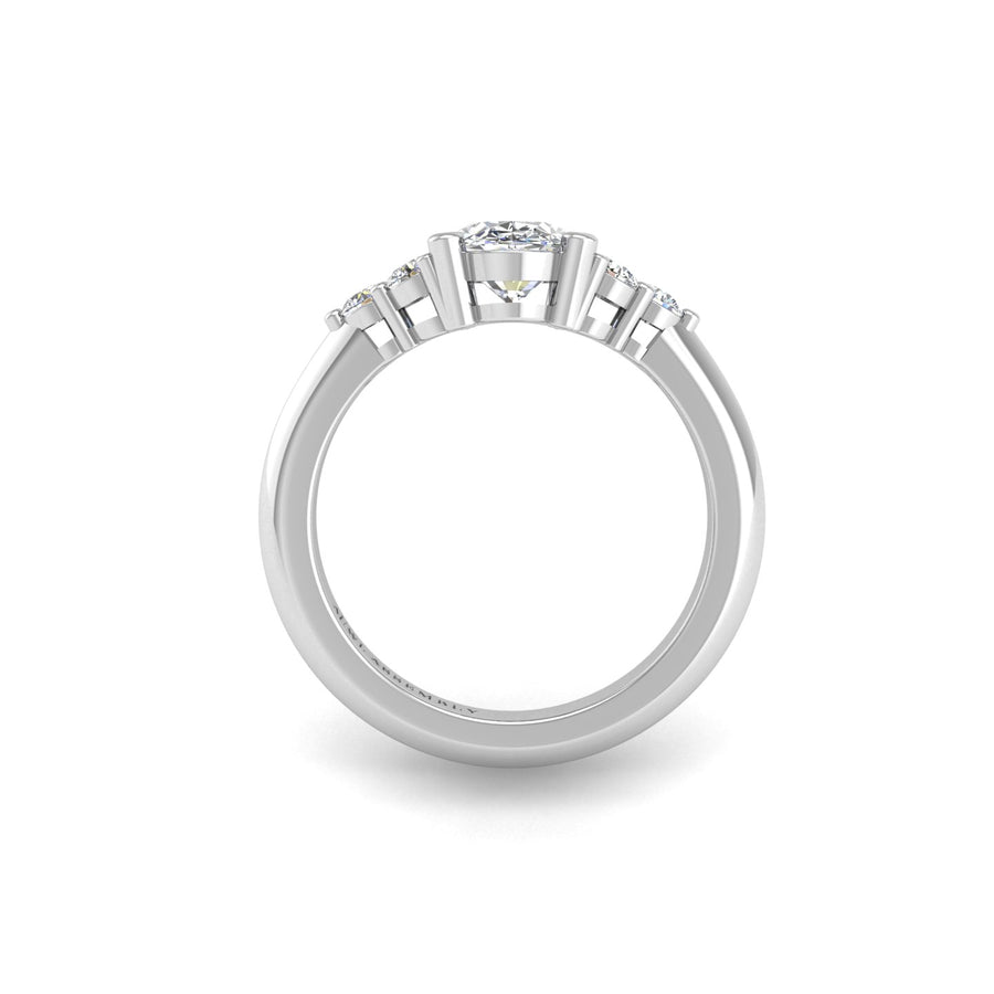 Galaxy Trefoil Ring - Diamond Oval