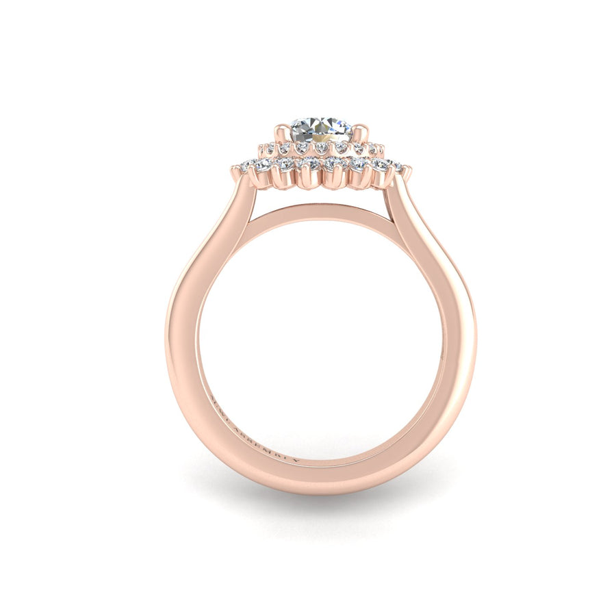 Sun and Stars Double Halo Ring - Diamond Round