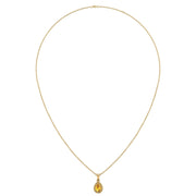 Divine Halo Pendant - Yellow Sapphire Pear