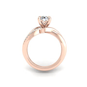 Love Knot Crossover Ring - Diamond Round