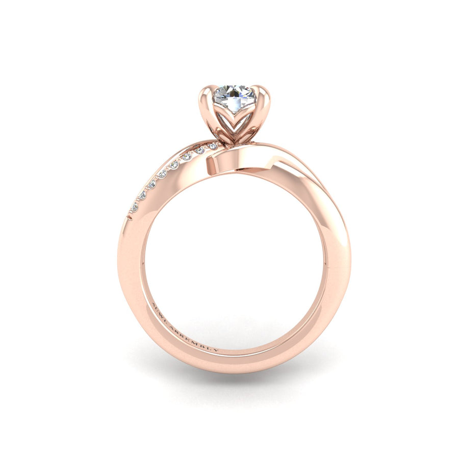 Love Knot Crossover Ring - Diamond Round