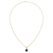 Divine Halo Pendant - Blue Sapphire Round