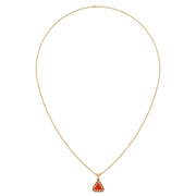 Divine Halo Pendant - Red Coral Trillion