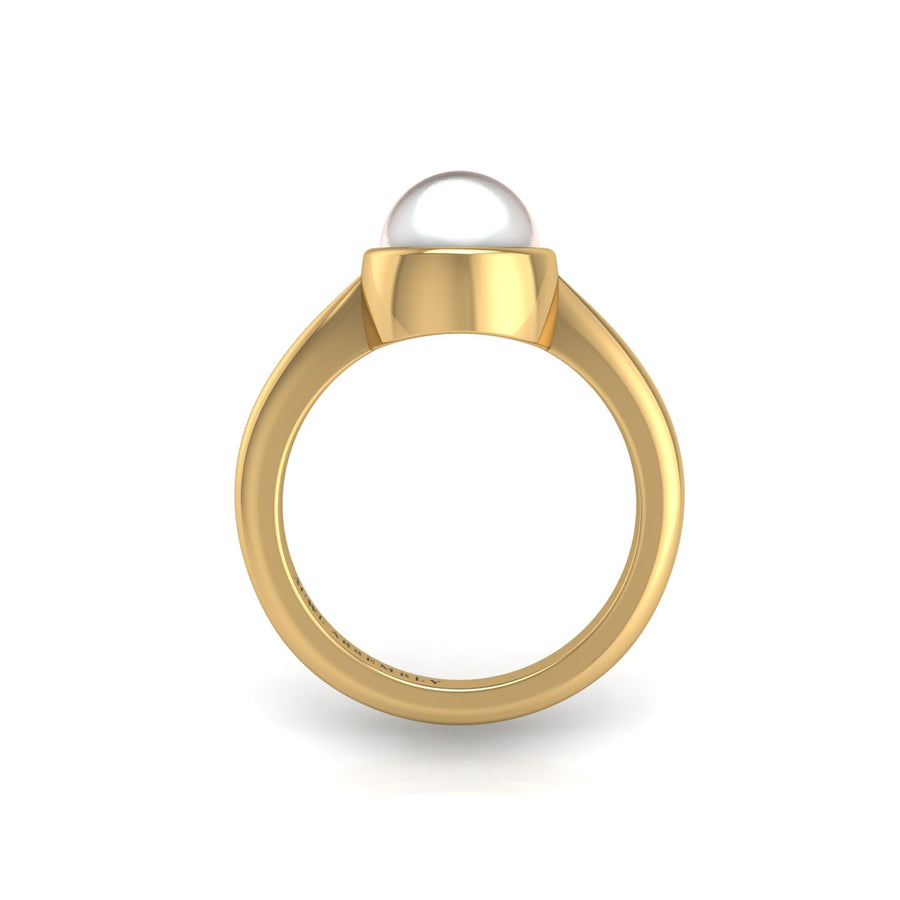 Celestial Solitaire Ring - Pearl Round