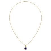 Divine Halo Pendant - Blue Sapphire Oval