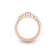 Galaxy Trefoil Ring - Diamond Oval