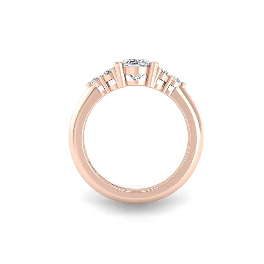 Galaxy Trefoil Ring - Diamond Oval