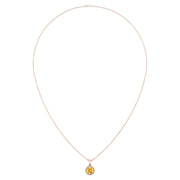 Divine Halo Pendant - Yellow Sapphire Round