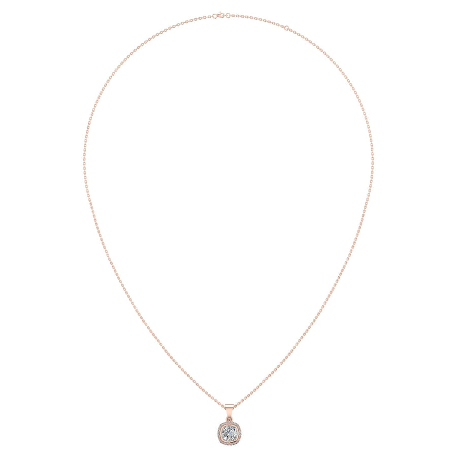 Divine Halo Pendant - Diamond Cushion