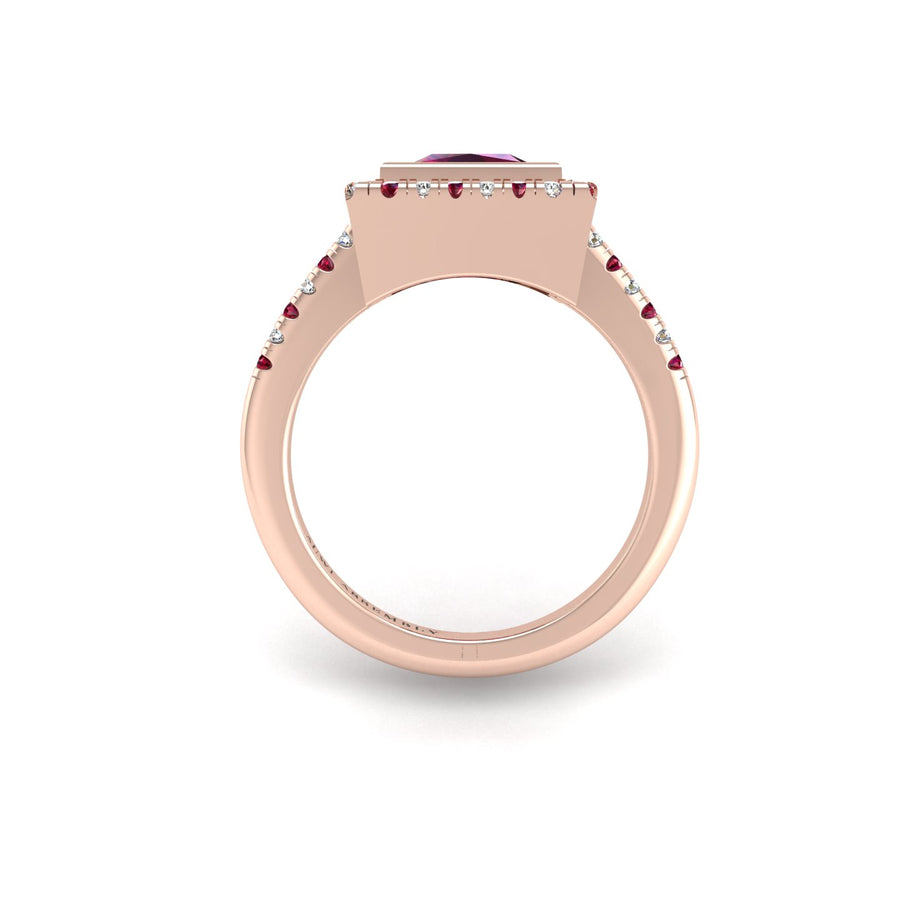 Starry Halo Ring - Ruby Princess