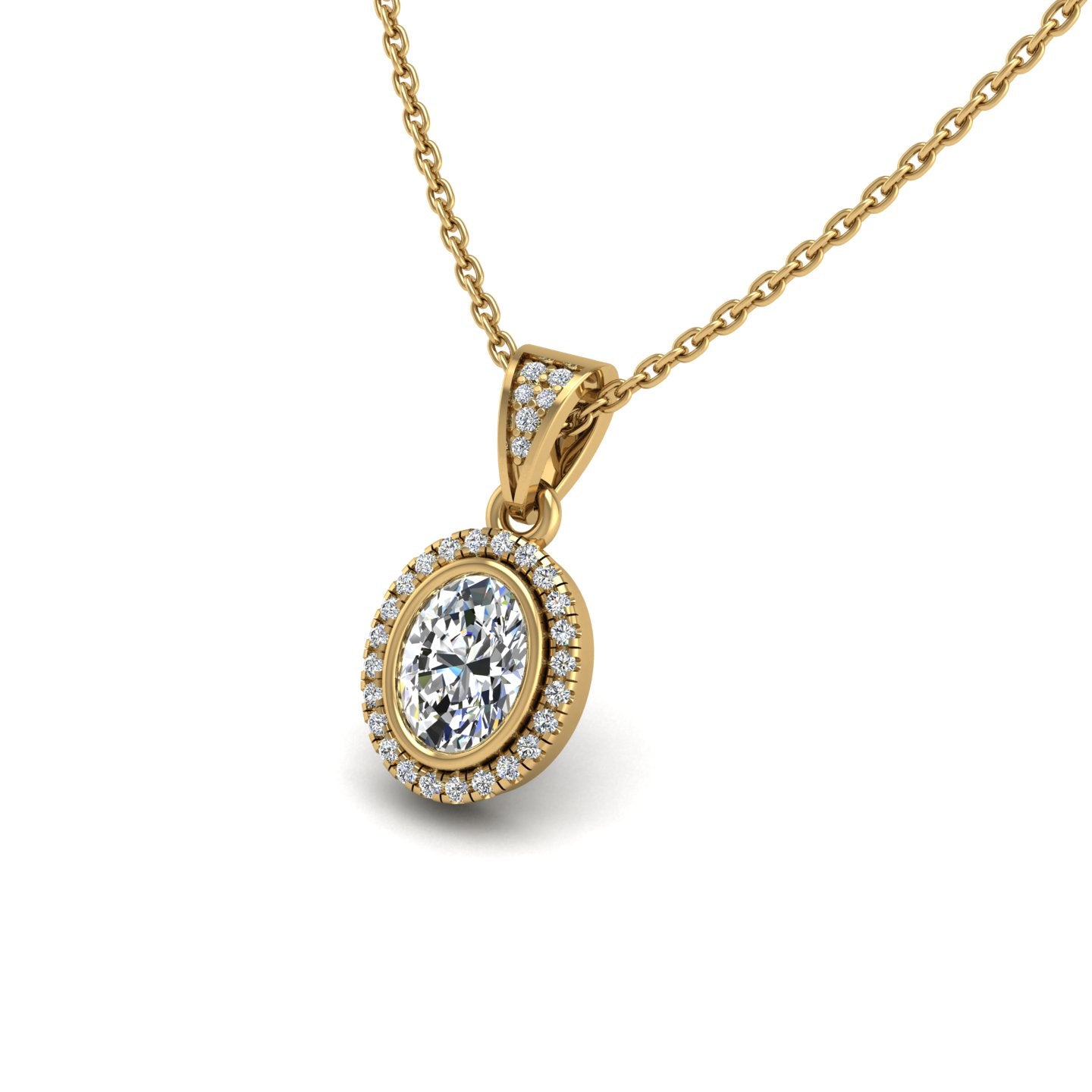 18k yellow gold Zodiac birthstone gold chain necklace with Lab Grown Diamond, designed for women at AUWL Assembly