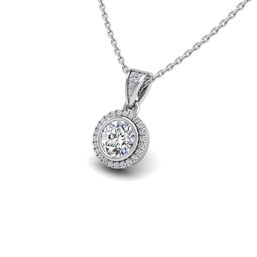 18k white gold Zodiac birthstone gold chain necklace with Lab Grown Diamond, designed for women at AUWL Assembly