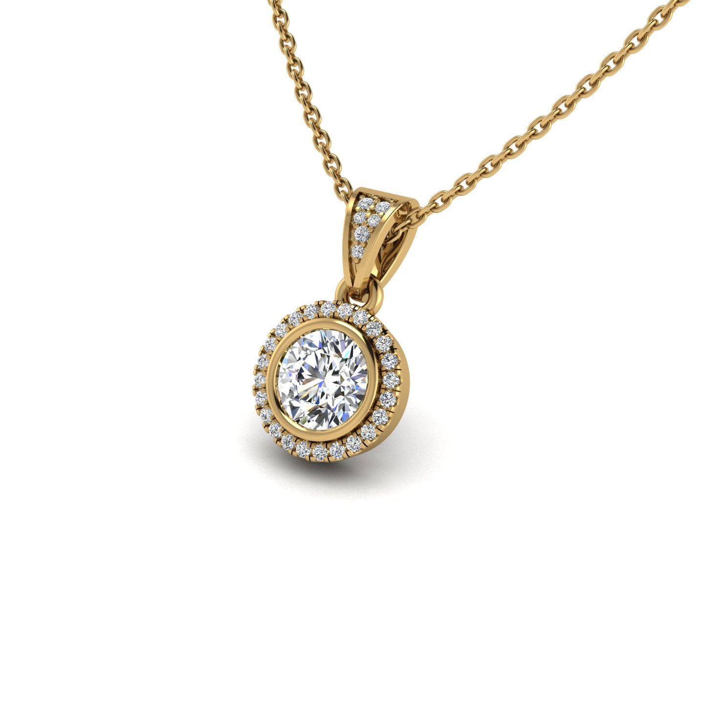 18k yellow gold Zodiac birthstone gold chain necklace with Lab Grown Diamond, designed for women at AUWL Assembly