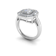 Emerald Cut Diamond Ring in White Gold- AUWL Assembly
