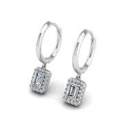 Diamond Hoop Earrings in Emerald Cut 18k white gold, Zodiac Birthstone Ring, designed for women, perfect astrology jewelry from Celestial Vibe collection at AUWL assembly