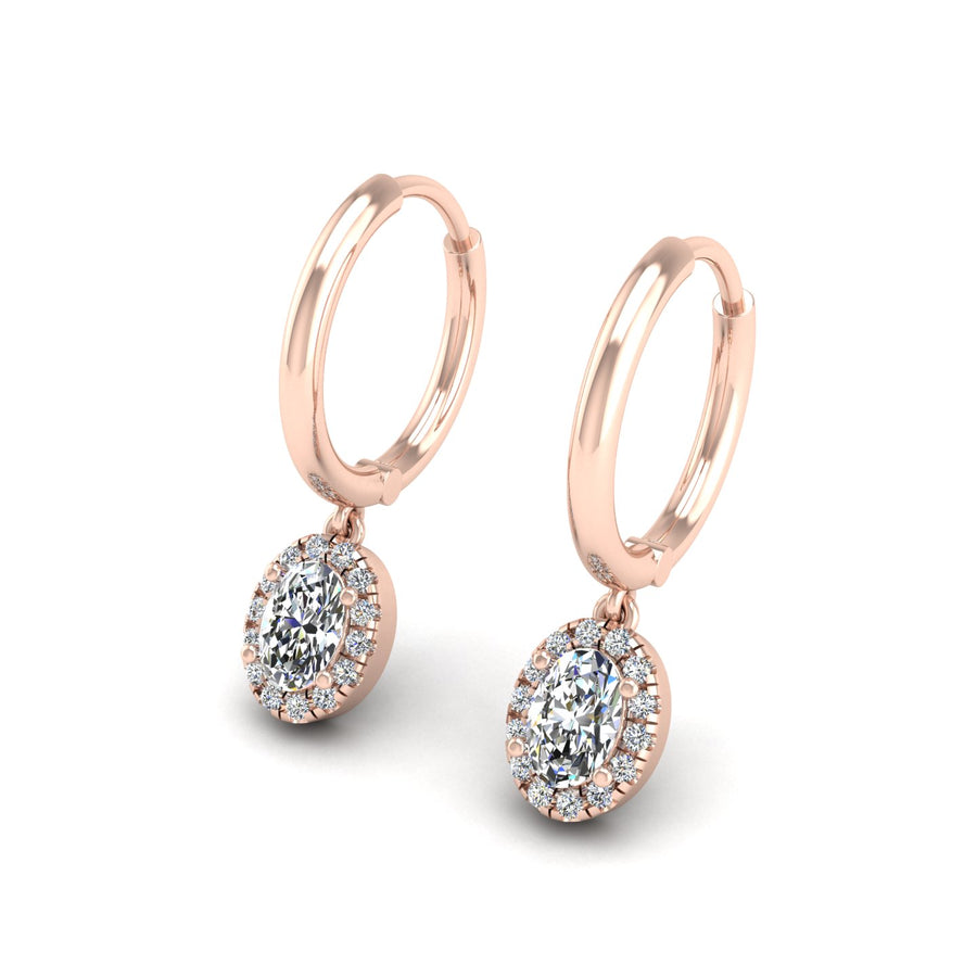 Diamond Hoop Earrings in Oval Cut 18k rose gold, Zodiac Birthstone Ring, designed for women, perfect astrology jewelry from Celestial Vibe collection at AUWL assembly