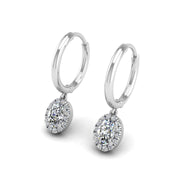 Diamond Hoop Earrings in Oval Cut 18k white gold, Zodiac Birthstone Ring, designed for women, perfect astrology jewelry from Celestial Vibe collection at AUWL assembly
