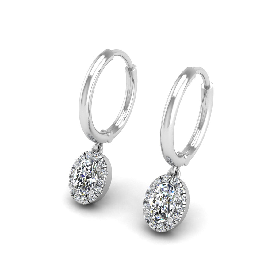 Diamond Hoop Earrings in Oval Cut 18k white gold, Zodiac Birthstone Ring, designed for women, perfect astrology jewelry from Celestial Vibe collection at AUWL assembly