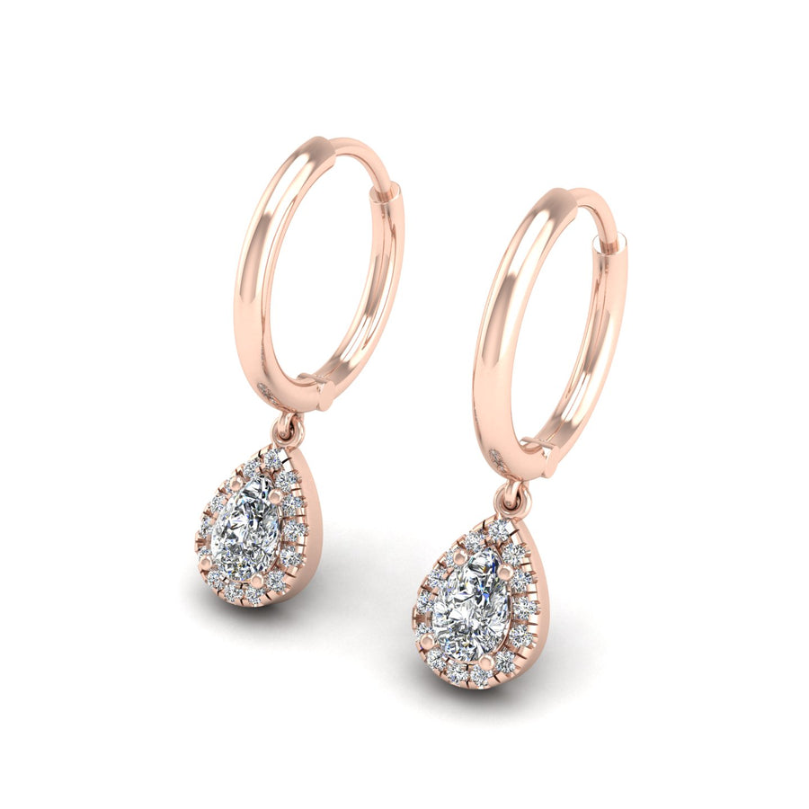 Diamond Hoop Earrings in Pear Cut 18k rose gold, Zodiac Birthstone Ring, designed for women, perfect astrology jewelry from Celestial Vibe collection at AUWL assembly