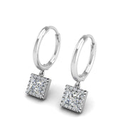 Diamond Hoop Earrings in Princess Cut 18k white gold, Zodiac Birthstone Ring, designed for women, perfect astrology jewelry from Celestial Vibe collection at AUWL assembly